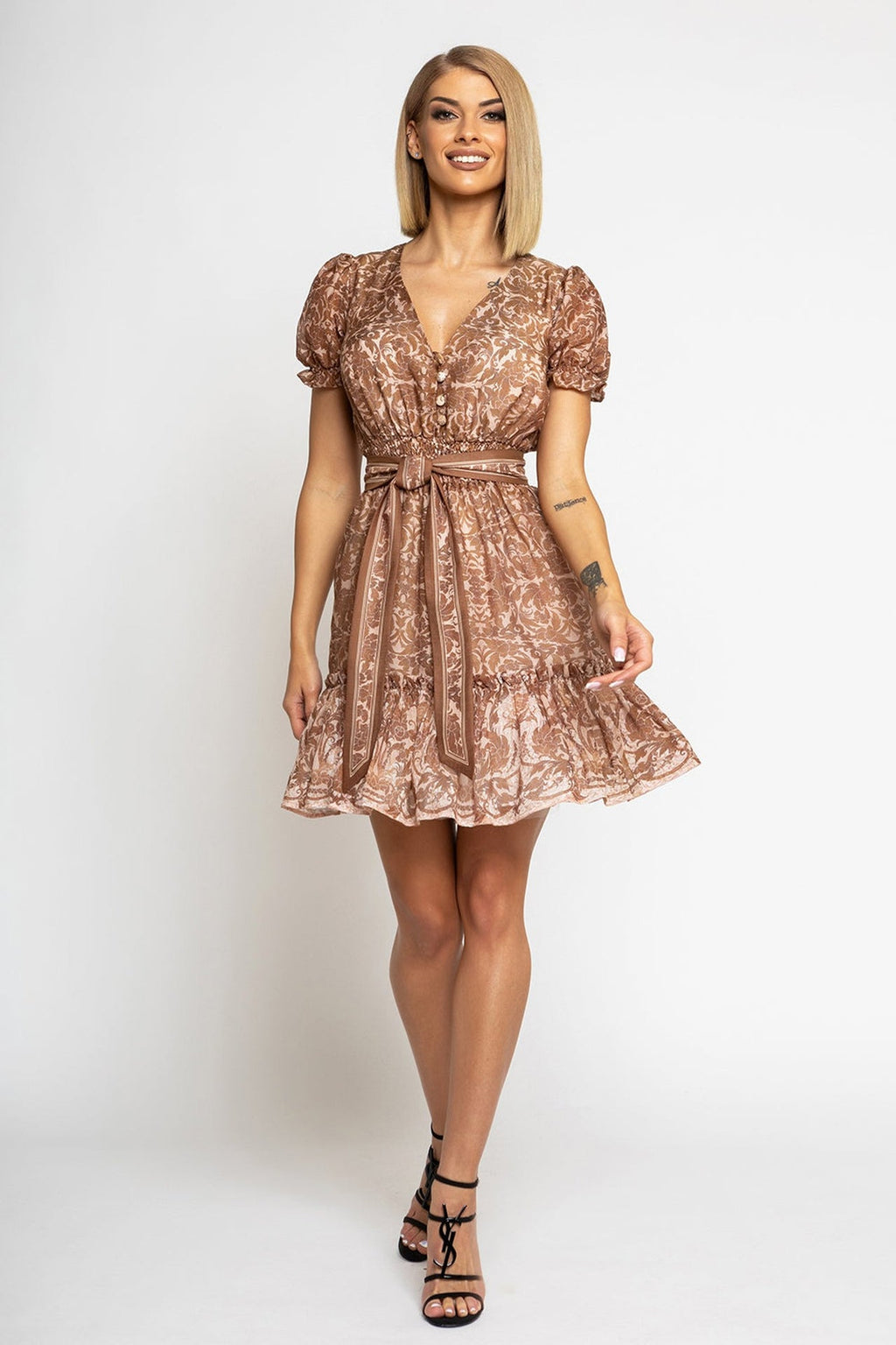 ROBE EN MOUSSELINE DÉCOUPÉE - BEIGE ASIA