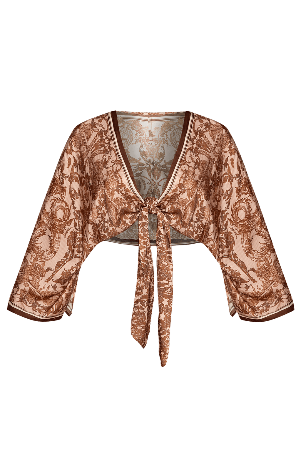 VISCOSE CROP KIMONO - ASIA BEIGE JIORO КРОП КИМОНО ОТ ВИСКОЗА - ASIA BEIGE JIORO