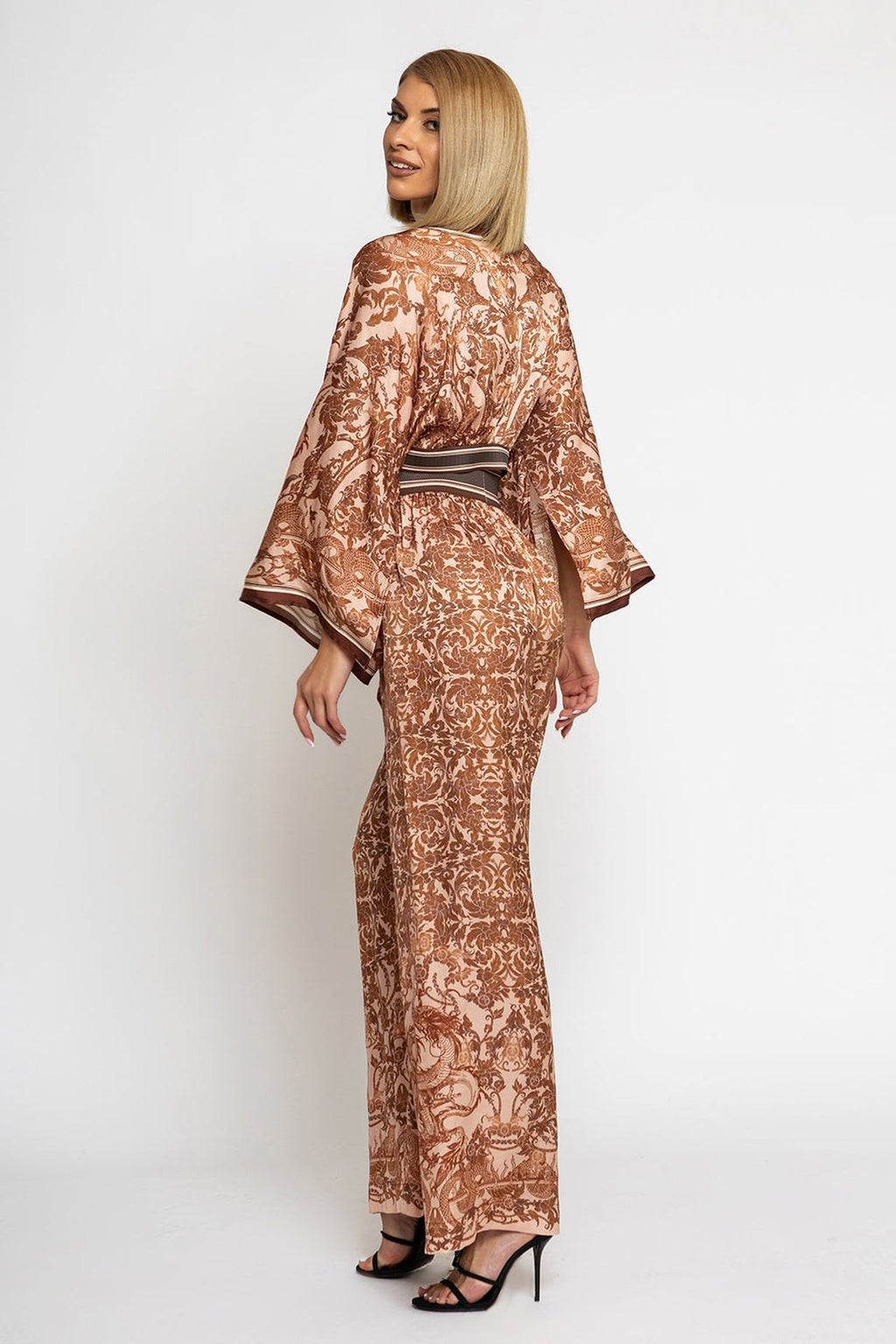 VISCOSE CROP KIMONO - ASIA BEIGE JIORO КРОП КИМОНО ОТ ВИСКОЗА - ASIA BEIGE JIORO