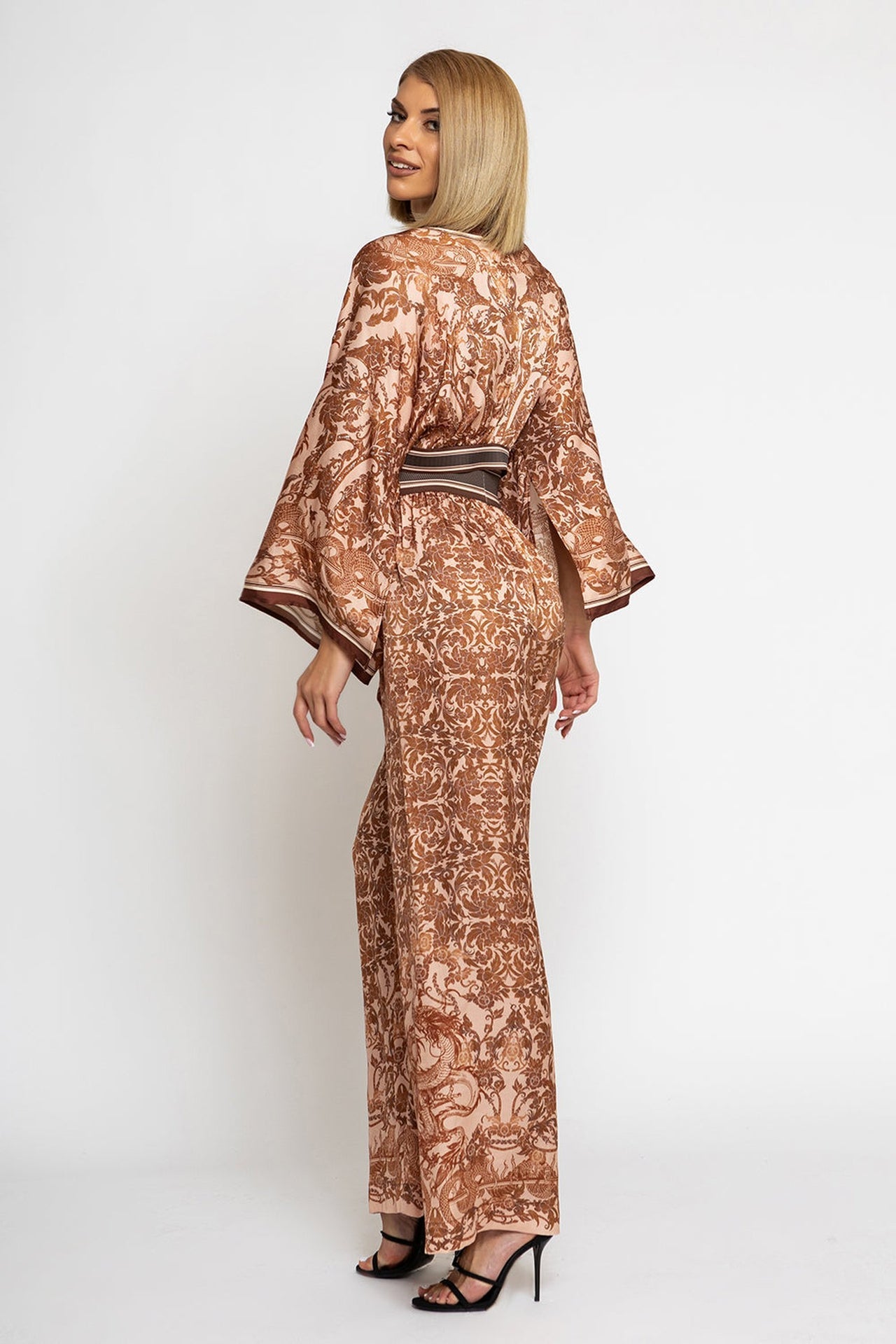 VISCOSE CROP KIMONO - ASIA BEIGE JIORO КРОП КИМОНО ОТ ВИСКОЗА - ASIA BEIGE JIORO