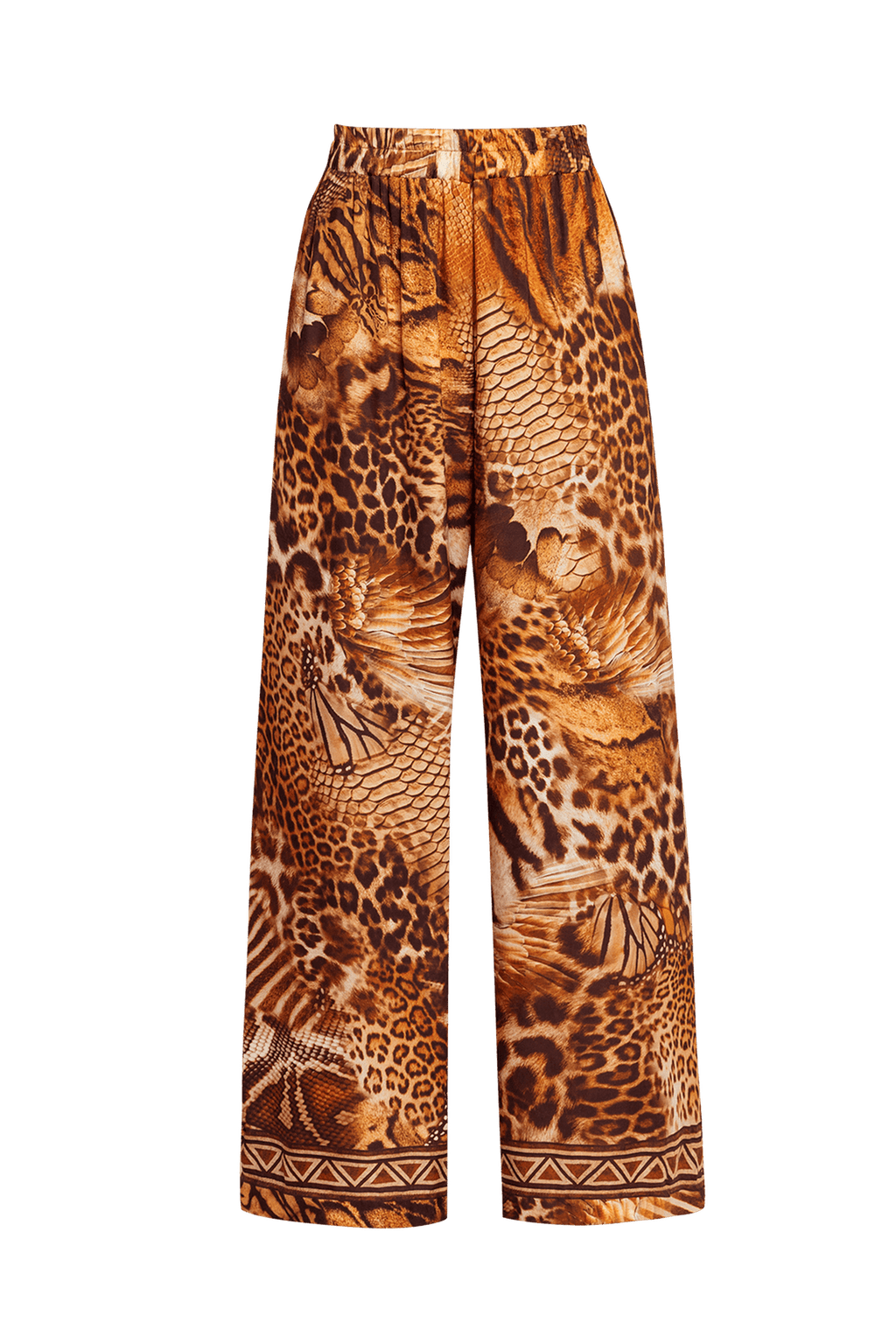 TWILL VISCOSE LOOSE FIT PANTS WITH POCKETS - LEO SAND - Fashion Roots