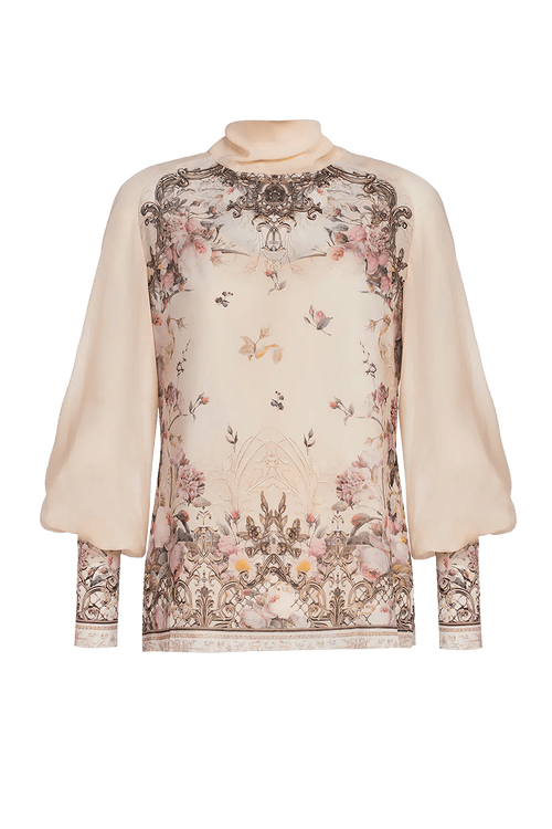 2-IN-1 DESIGNER CHIFFON BLOUSE AND TOP - BAROQUE FLOWERS JIORO 2в1 ДИЗАЙНЕРСКА РИЗА ОТ ШИФОН и ТОП - BAROQUE FLOWERS JIORO