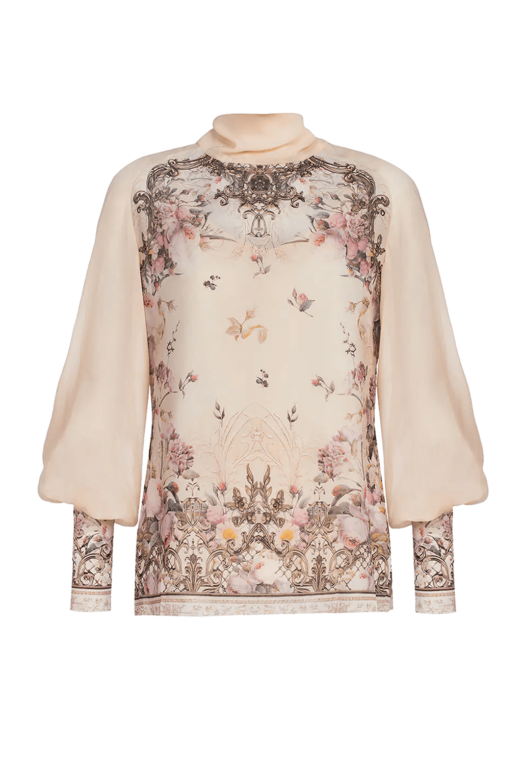 2-IN-1 DESIGNER CHIFFON BLOUSE AND TOP - BAROQUE FLOWERS JIORO 2в1 ДИЗАЙНЕРСКА РИЗА ОТ ШИФОН и ТОП - BAROQUE FLOWERS JIORO