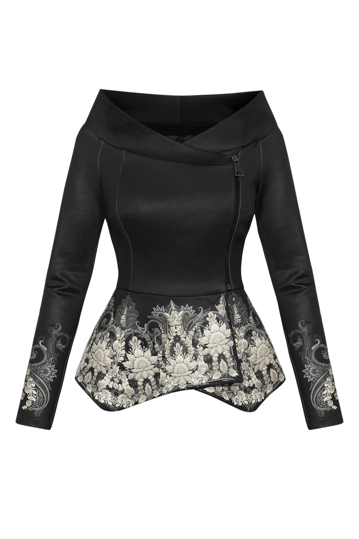 BLAZER WITH ASYMMETRY - FROZEN LOTUS