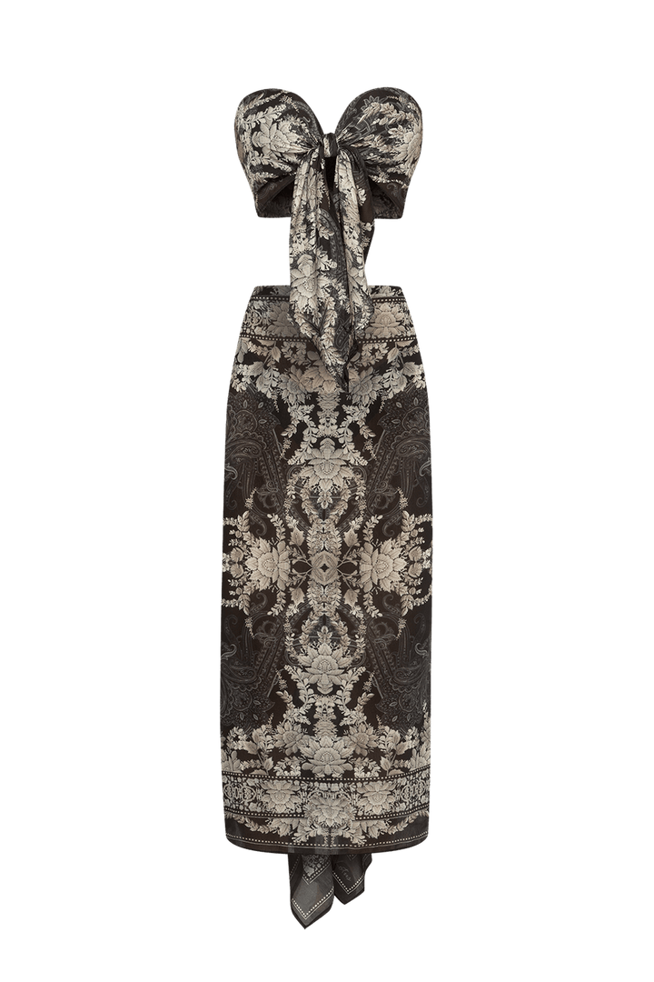SILK VISKOSE SET OF PAREO AND SCARF - FROZEN LOTUS JIORO СЕТ ПАРЕО И ШАЛ ОТ ВИСКОЗА С КОПРИНА - FROZEN LOTUS JIORO