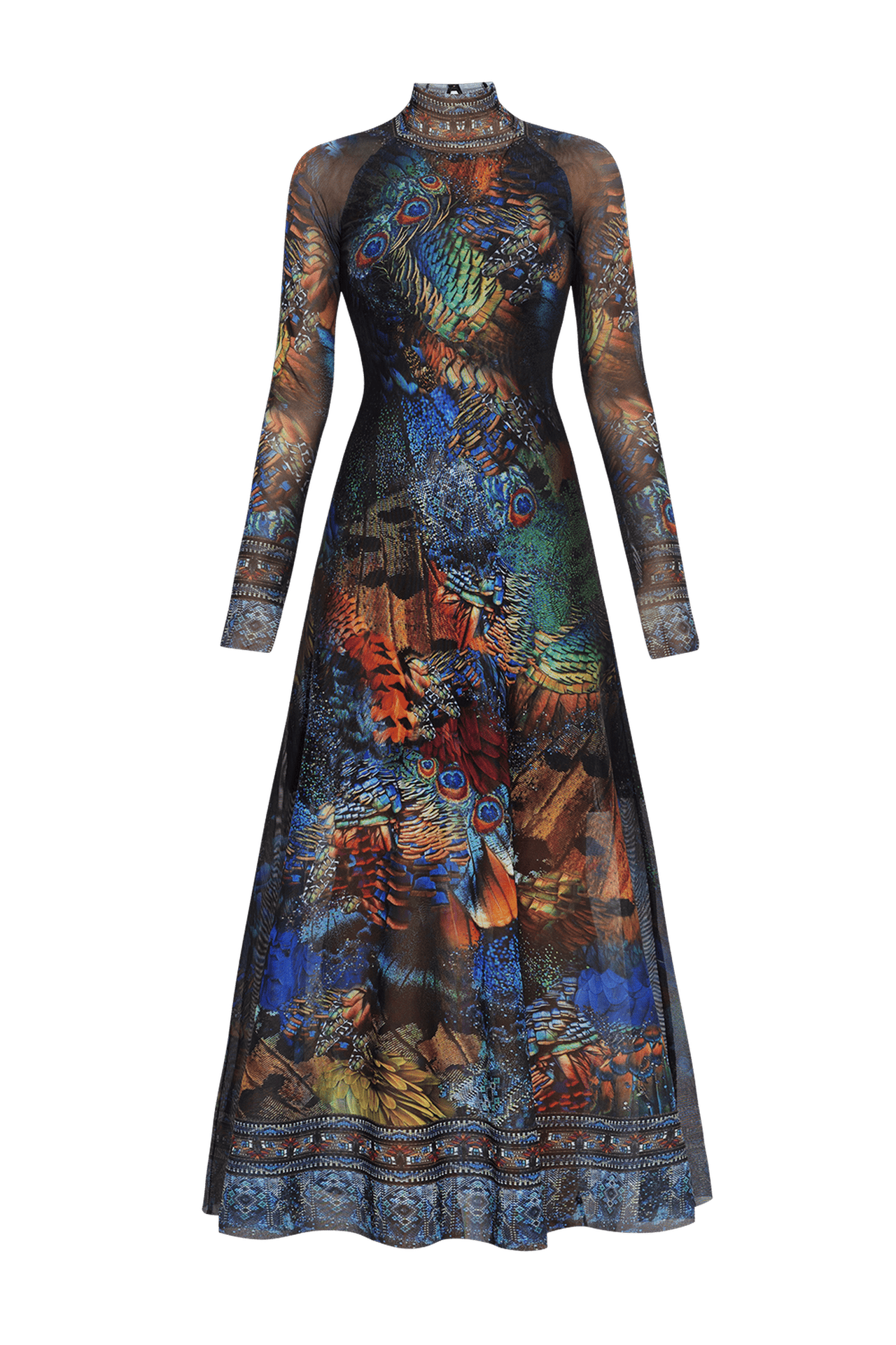 LONG FINE NET DRESS - AMAZONIA JIORO ДЪЛГА РОКЛЯ ОТ ФИНА МРЕЖА - AMAZONIA JIORO