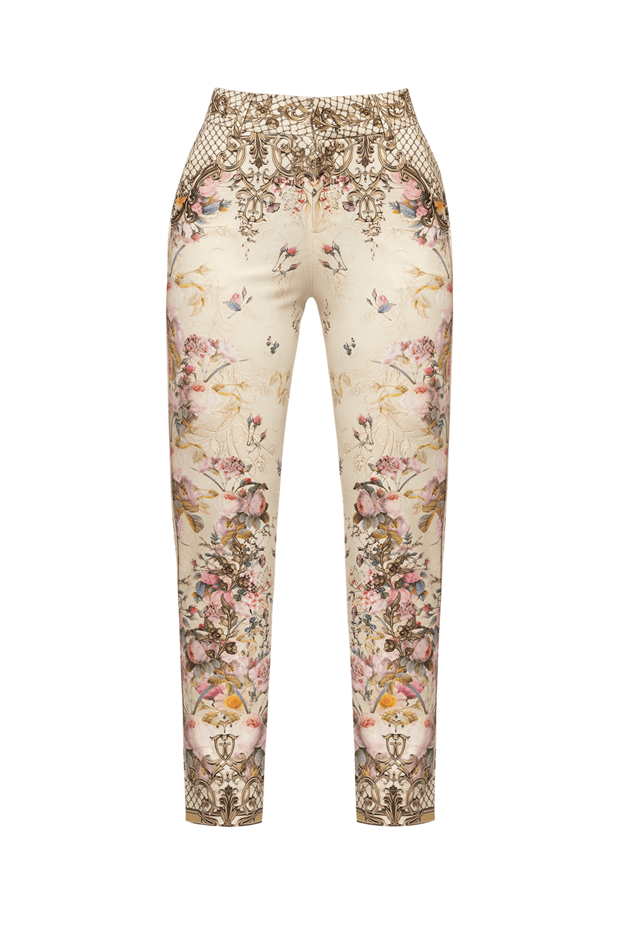 CLASSIC VISCOSE PANTS - BAROQUE FLOWERS JIORO КЛАСИЧЕСКИ ПАНТАЛОН ОТ ВИСКОЗА - BAROQUE FLOWERS JIORO