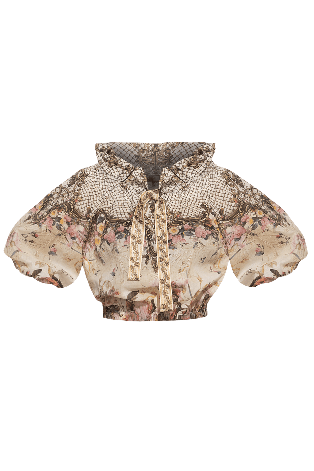 COTTON SHIRT WITH A STATEMENT COLLAR -  BAROQUE FLOWERS JIORO РИЗА С ЕФЕКТНА ЯКА - BAROQUE FLOWERS JIORO