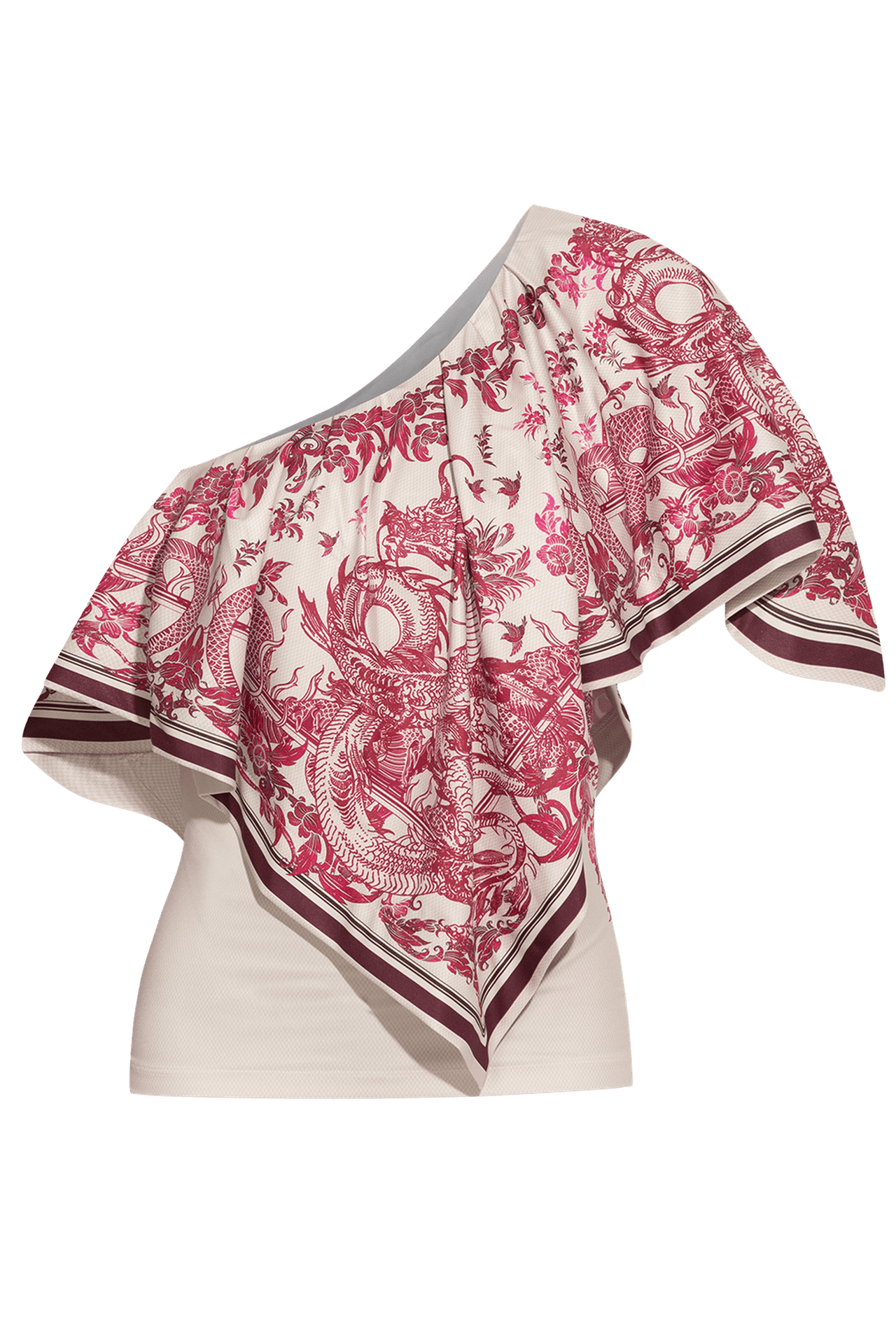 ELEGANT TOP WITH BARE SHOULDER - ASIA BORDEAUX - Fashion Roots