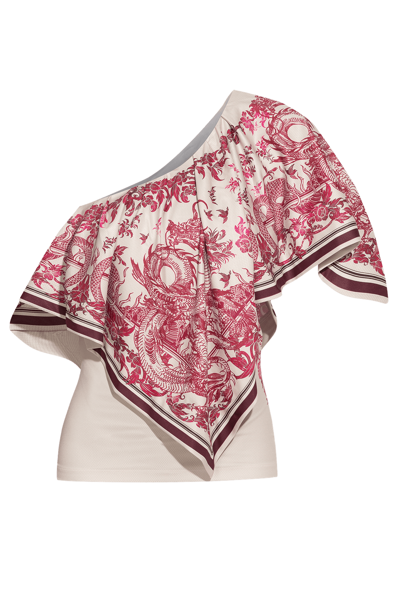 ELEGANT TOP WITH BARE SHOULDER - ASIA BORDEAUX - Fashion Roots