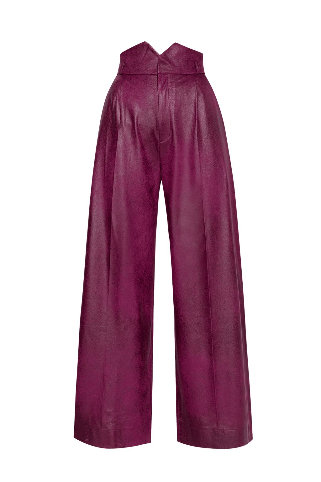 HIGH-WAISTED BURGUNDY TROUSERS – ESSENTIALS