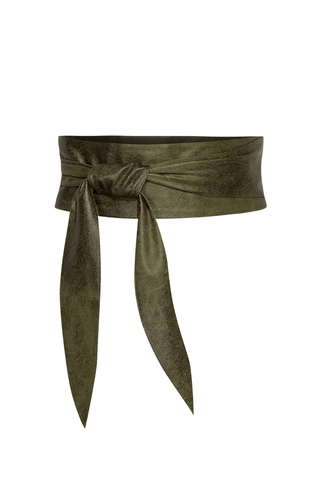 Opasok v štýle WRAP - imitácia semišu v olivovozelenej farbe - ESSENTIALS