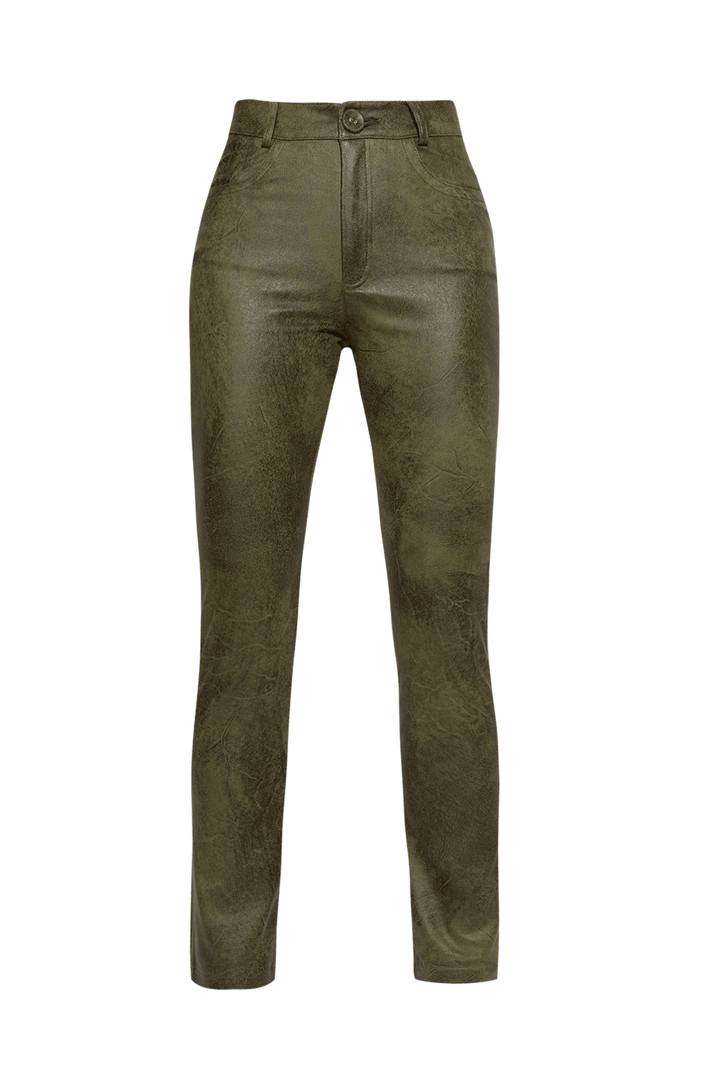 SKINNY 5-POCKET PANTS IN OLIVE GREEN - ESSENTIALS