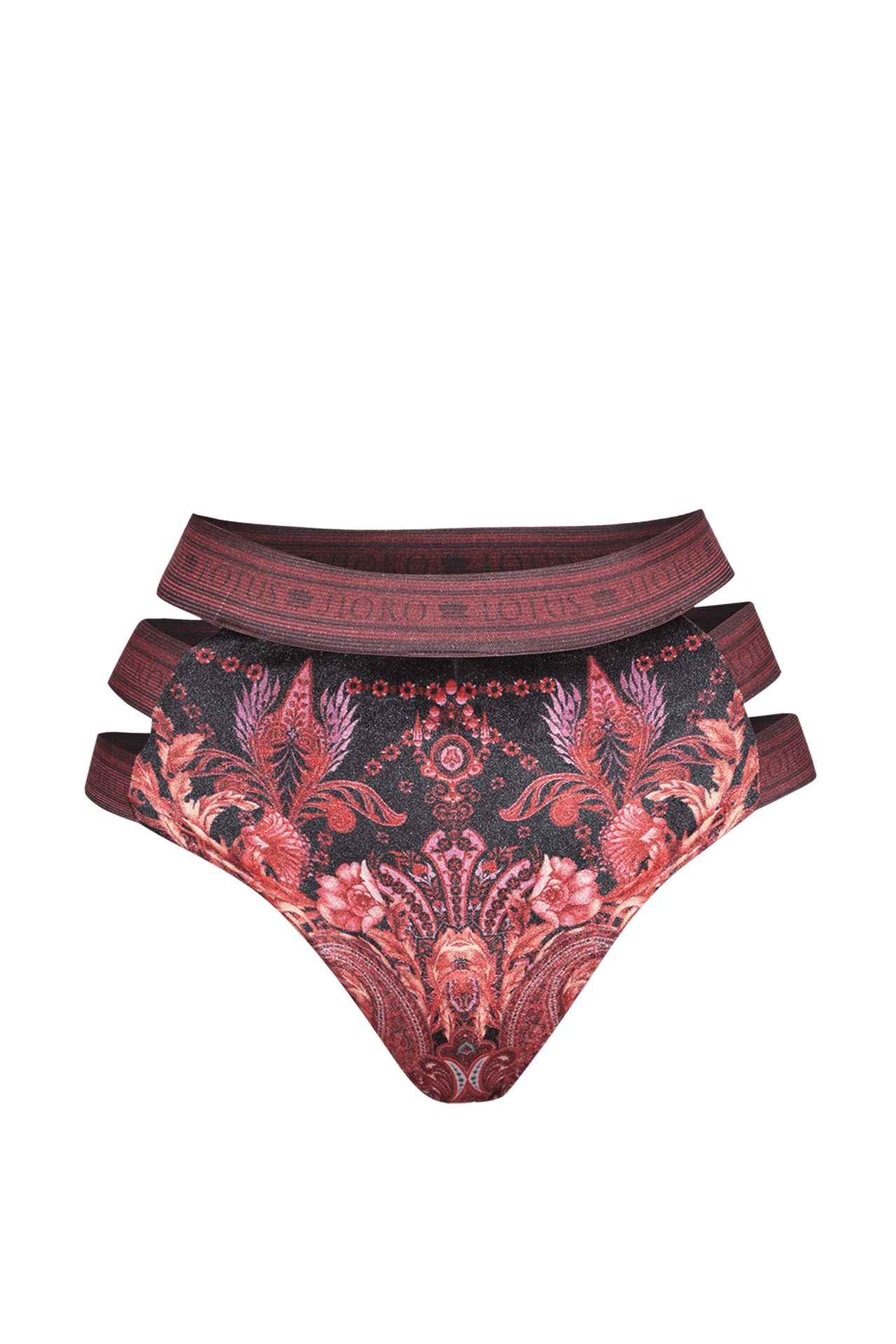 HIGH-WAISTED VELVET BIKINI BOTTOMS - PAISLEY DARK JIORO ДОЛНИЩЕ С ВИСОКА ТАЛИЯ ОТ КАДИФЕ - PAISLEY DARK JIORO
