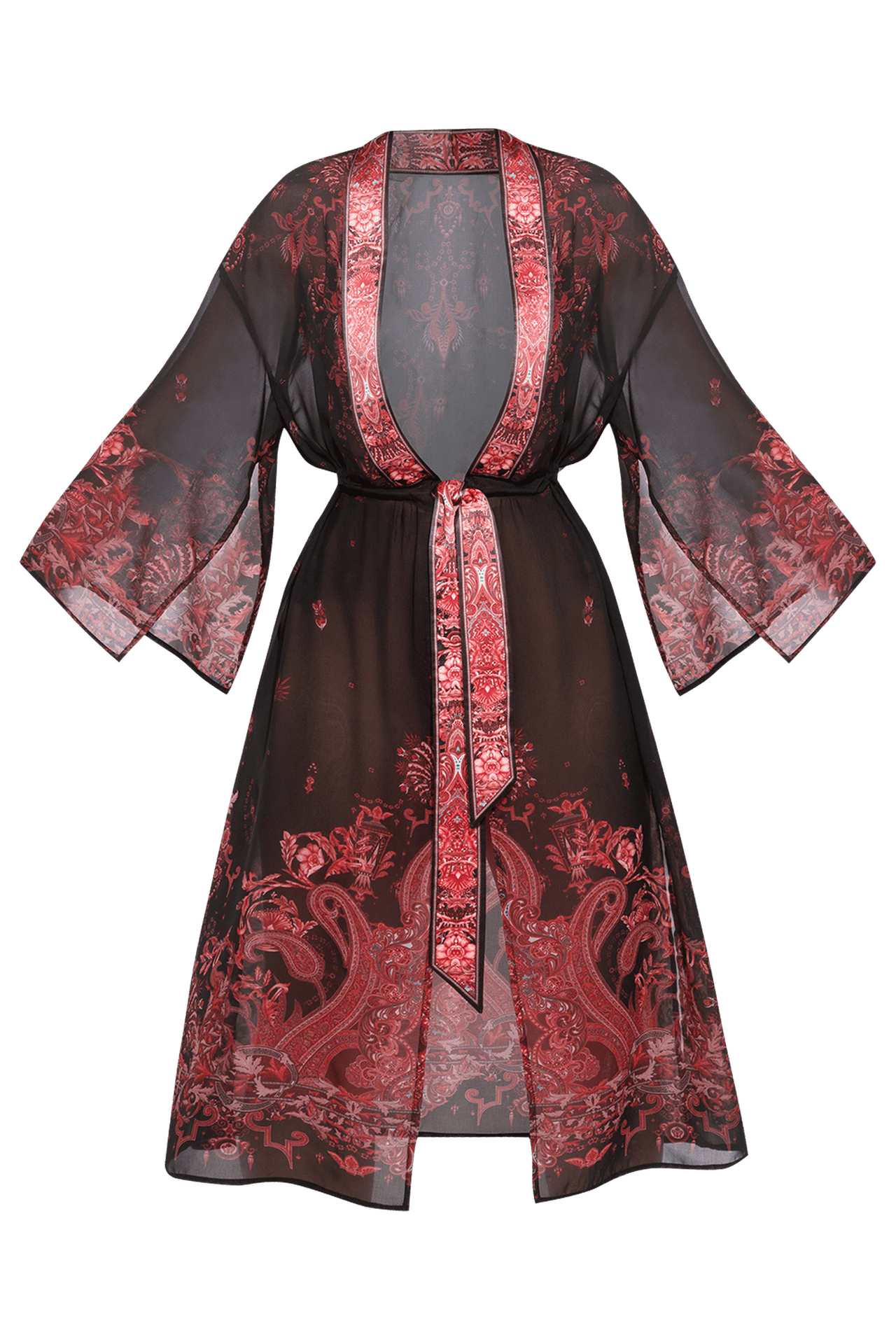 FRENCH CHIFFON KIMONO - PAISLEY DARK - Fashion Roots