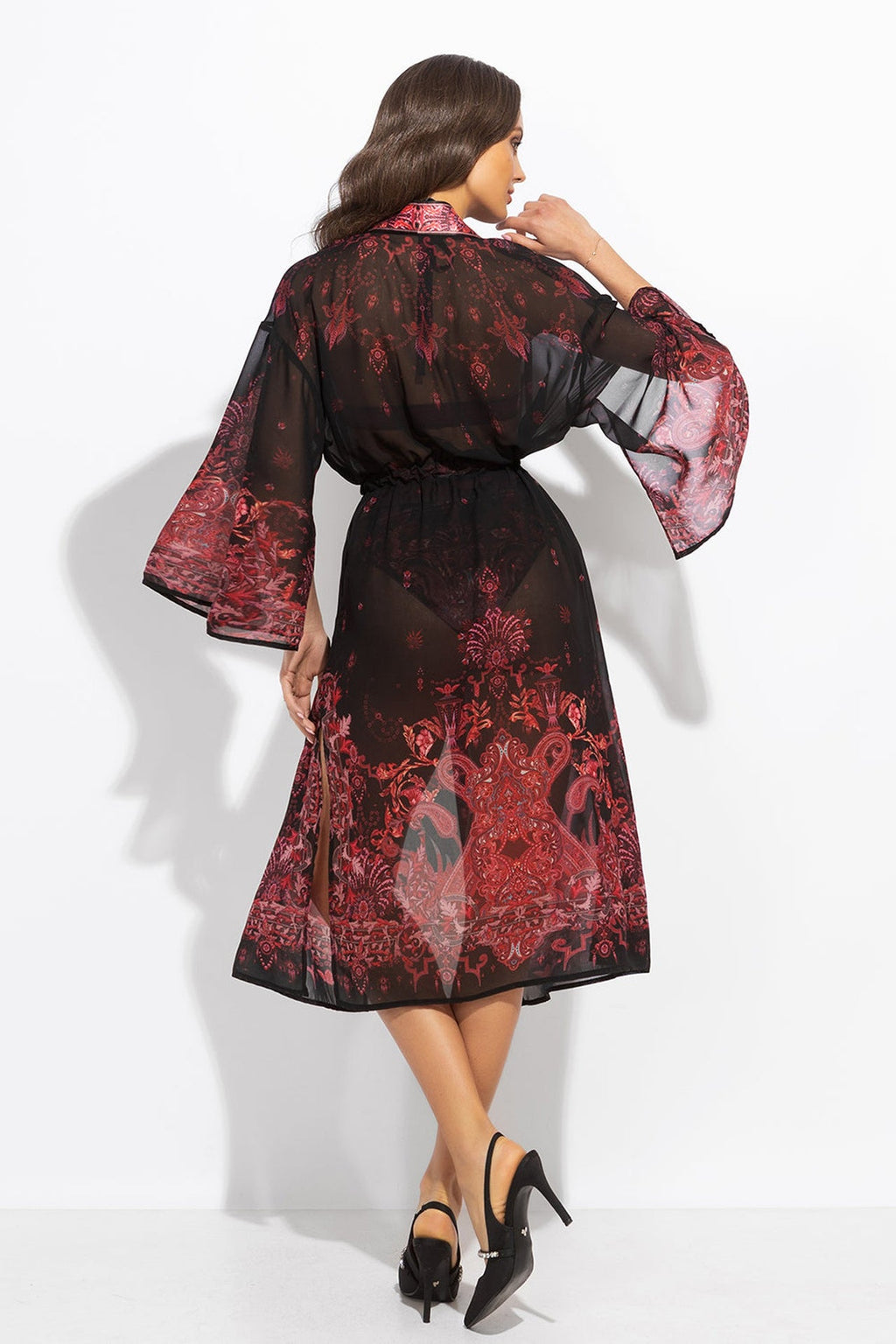 FRENCH CHIFFON KIMONO - PAISLEY DARK - Fashion Roots