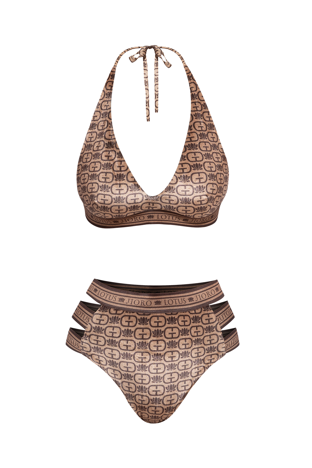 TRIANGLE VELVET TOP - MOCHA MOUSSE LOGO