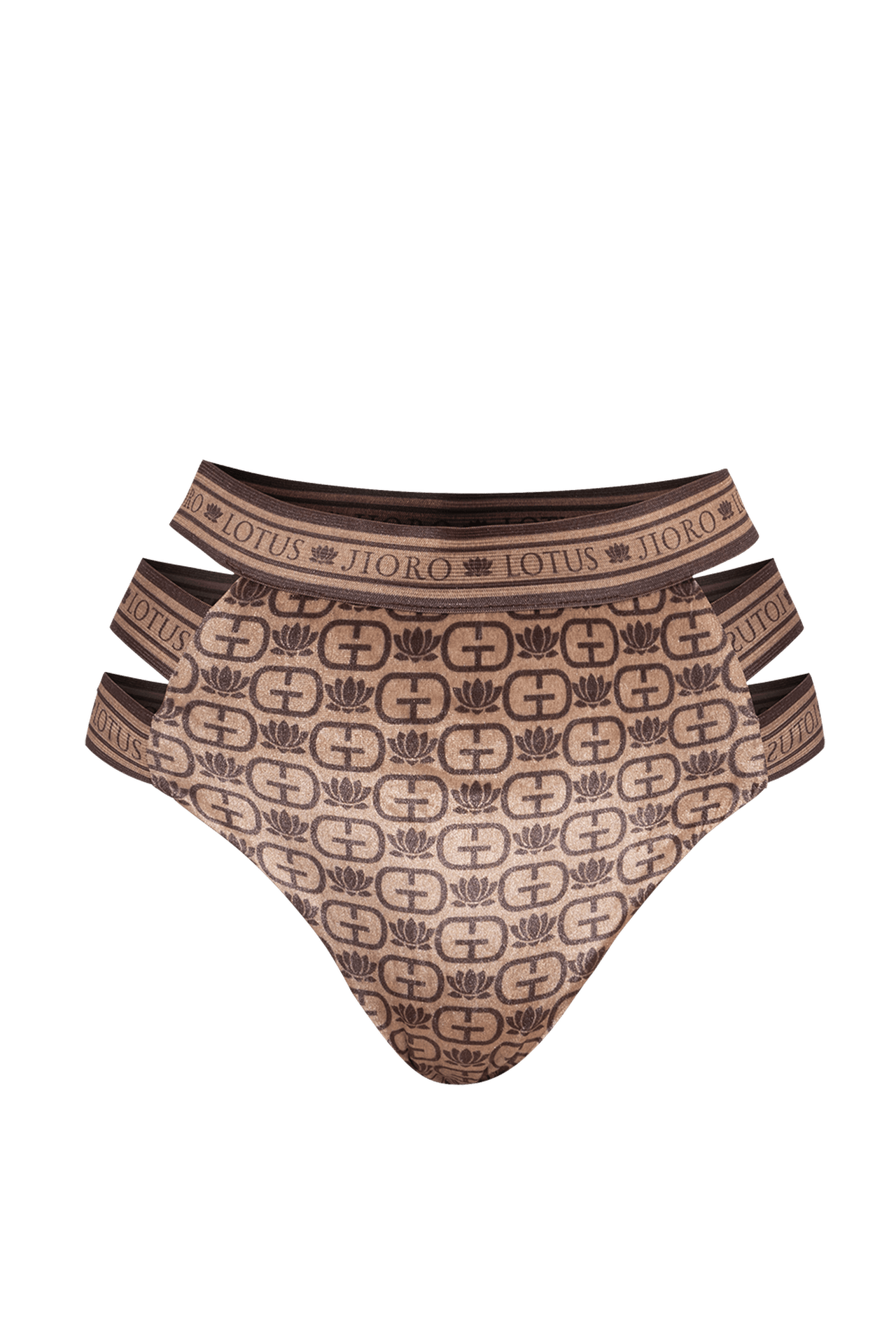 BIKINI-STYLE BOTTOM - MOCHA MOUSSE LOGO JIORO ДОЛНИЩЕ С ВИСОКА ТАЛИЯ ОТ КАДИФЕ - MOCHA MOUSSE LOGO JIORO