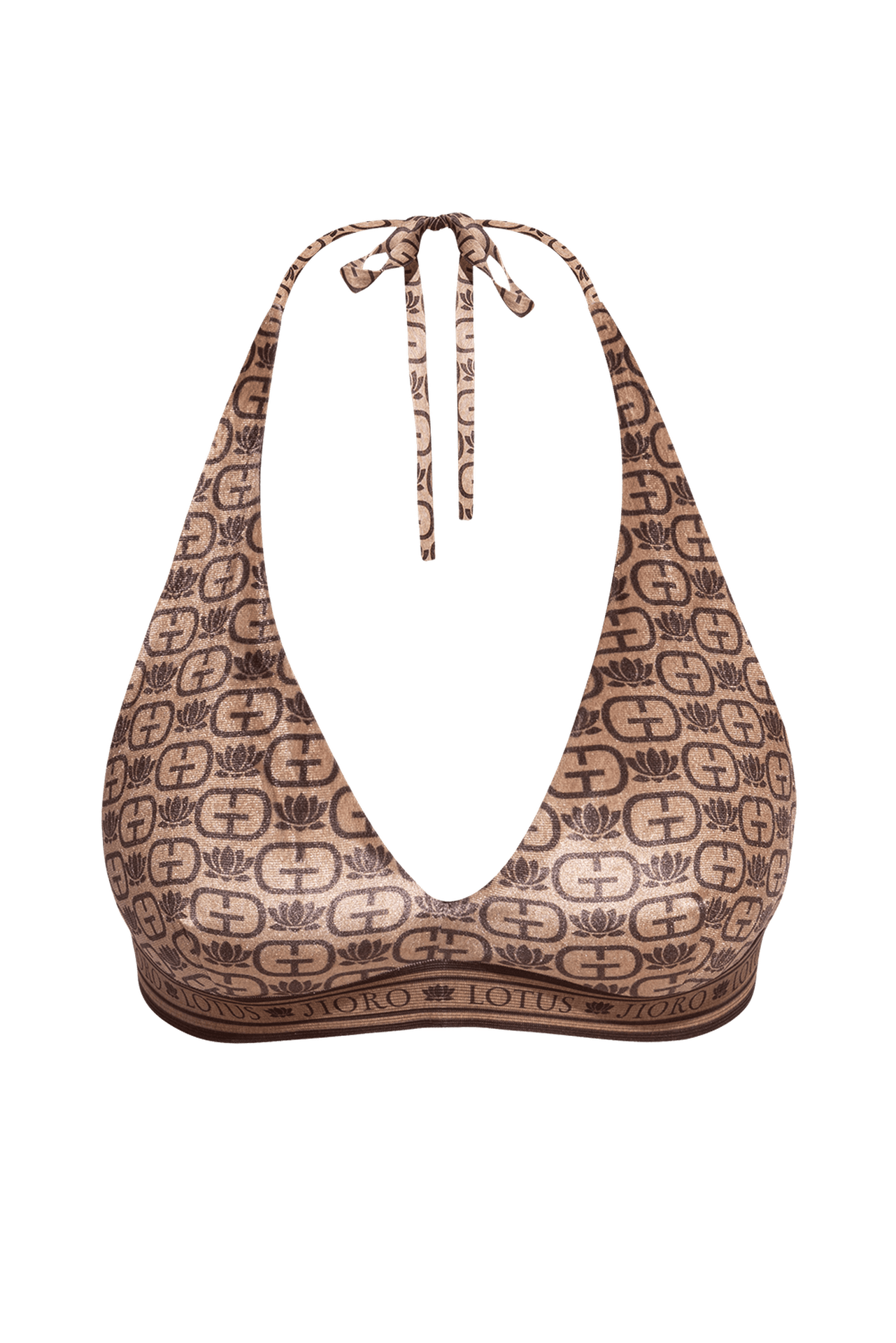 TRIANGLE VELVET TOP - MOCHA MOUSSE LOGO JIORO ГОРНИЩЕ ОТ КАДИФЕ ТИП ТРИЪГЪЛНИК - MOCHA MOUSSE LOGO JIORO