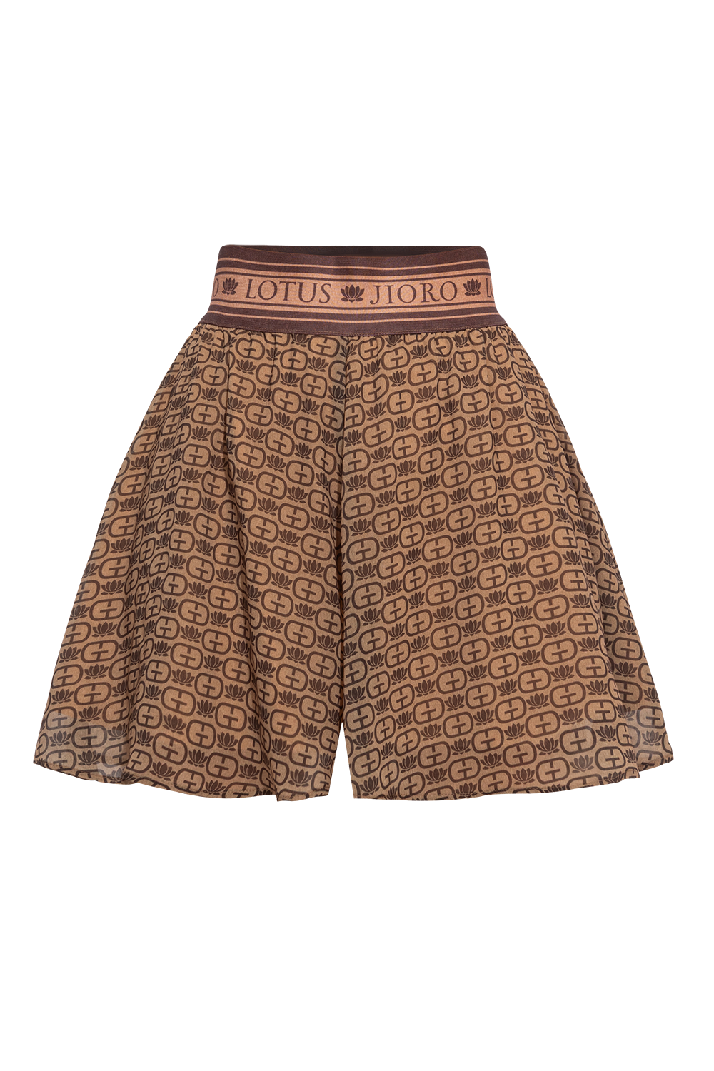 BERMUDA ÉVASÉ À TAILLE ÉLASTIQUE ET DOUBLURE EN COTON - LOGO MOCHA MOUSSE