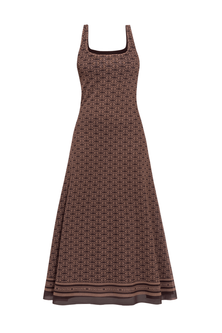 ROBE LONGUE DOS NU - LOGO MOUSSE MOCHA