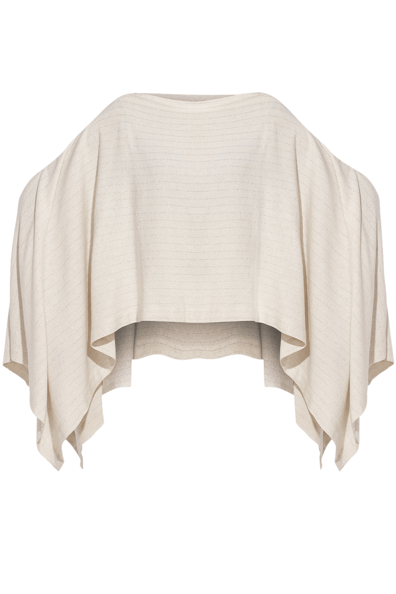 TUNIQUE DÉCONTRACTÉE EN VISCOSE-LIN AVEC FENTES LATÉRALES À RAYURES ÉCRUES - ESSENTIALS