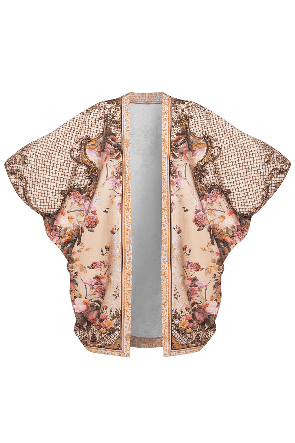 FRENCH TERRY CARDIGAN - BAROQUE FLOWERS - Fashion Roots