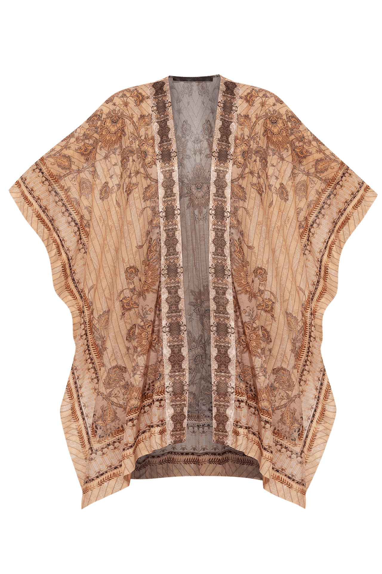 SILK KIMONO DRESS - LEO BEIGE JIORO КИМОНО ОТ КОПРИНА - LEO BEIGE JIORO