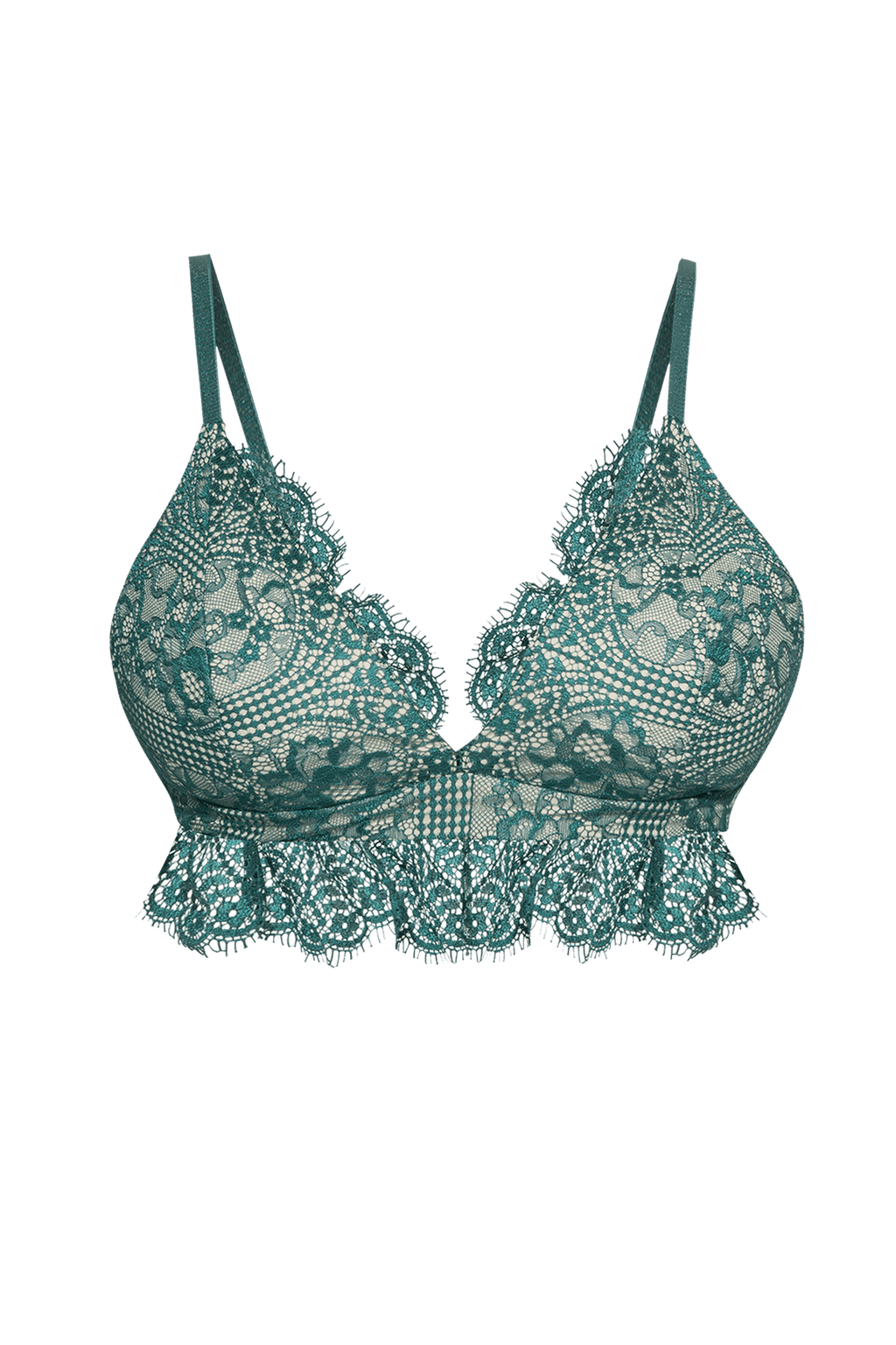 GREEN LACE TOP - ESSENTIALS