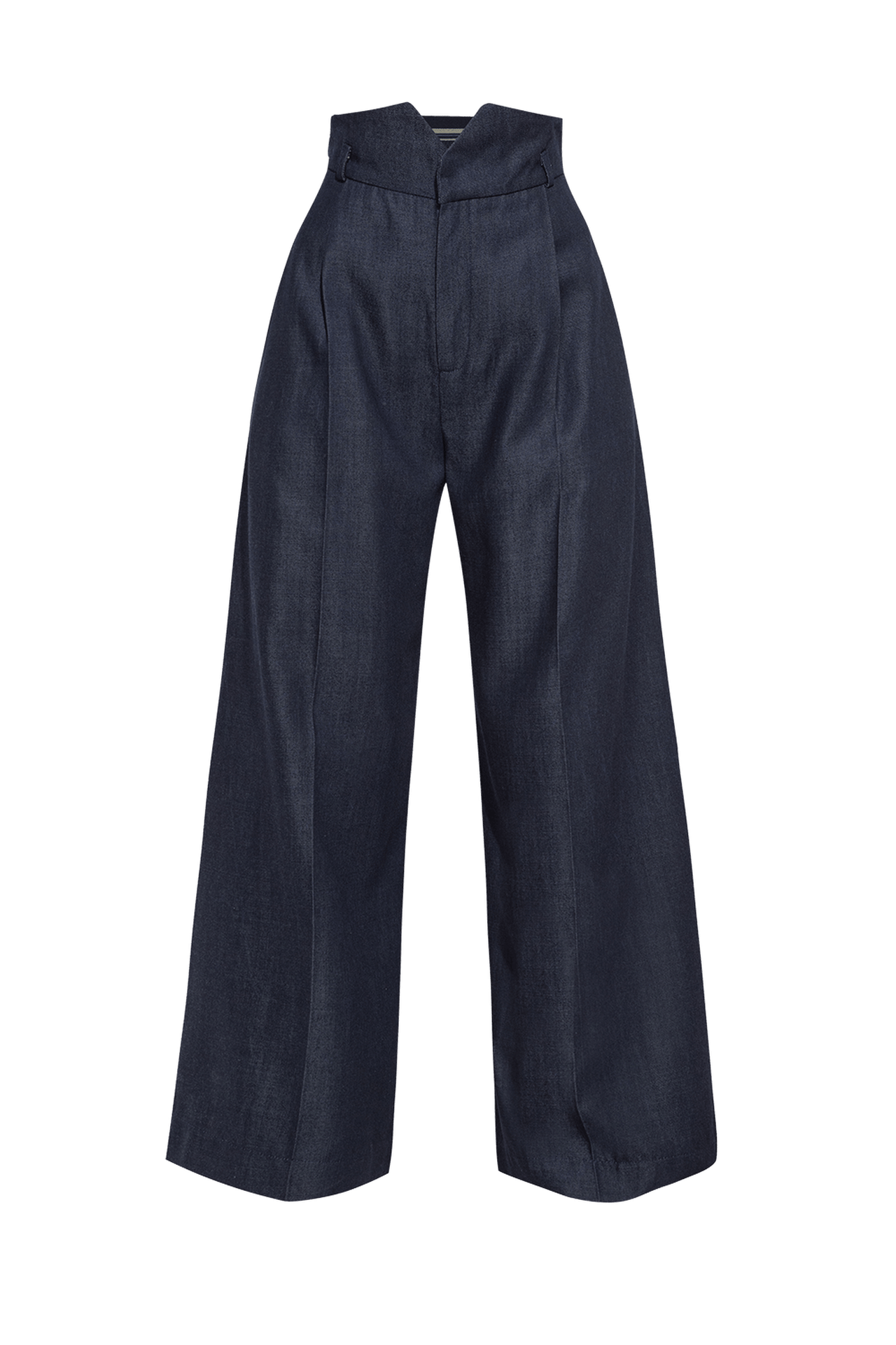 TENCEL DENIM PANTS WITH HIGH WAIST AND WIDE LEG - ESSENTIALS - Fashion Roots