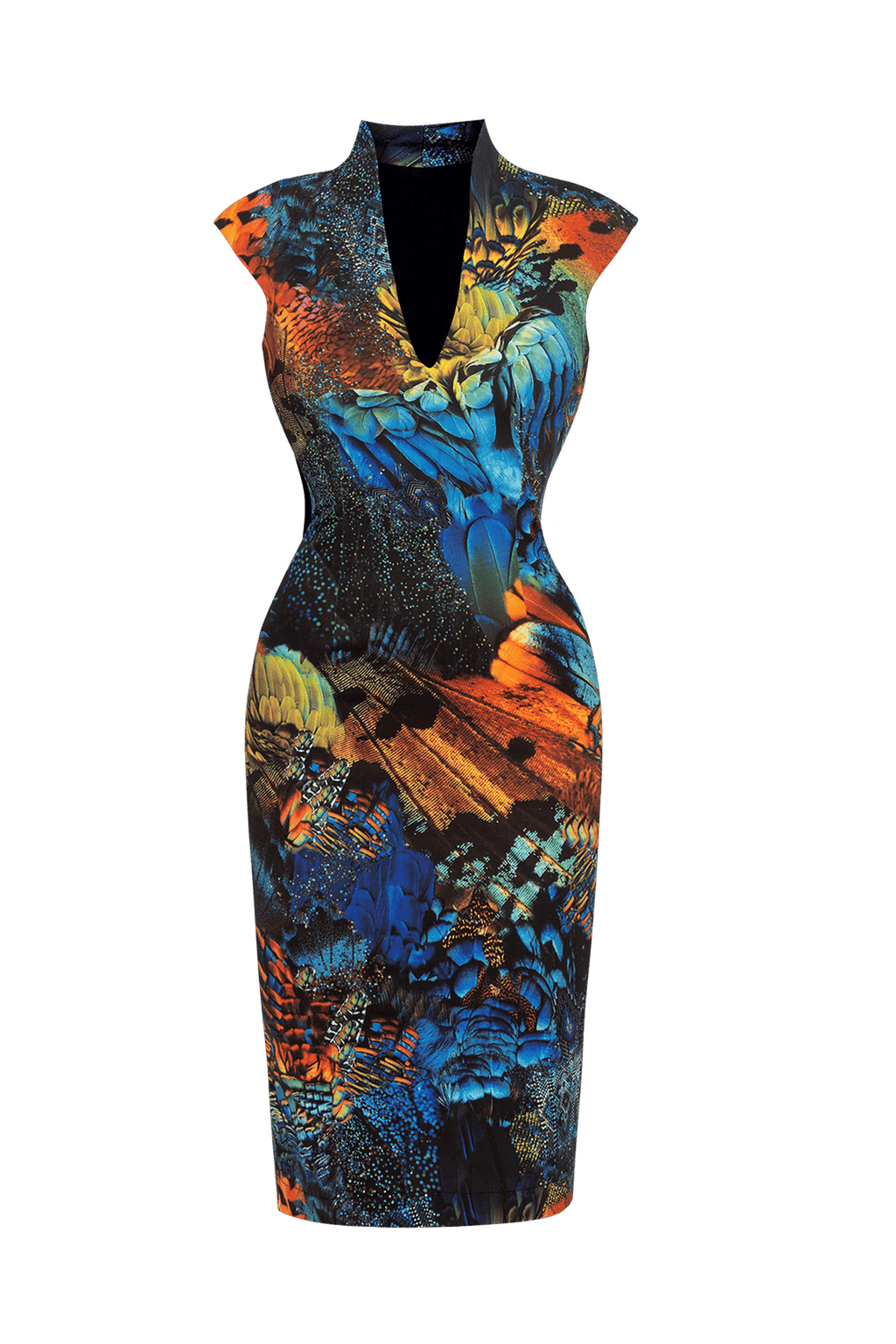 BAVLNENÉ KEPROVÉ ŠATY S HLBOKÝM VÝSTRIHOM - AMAZONIA