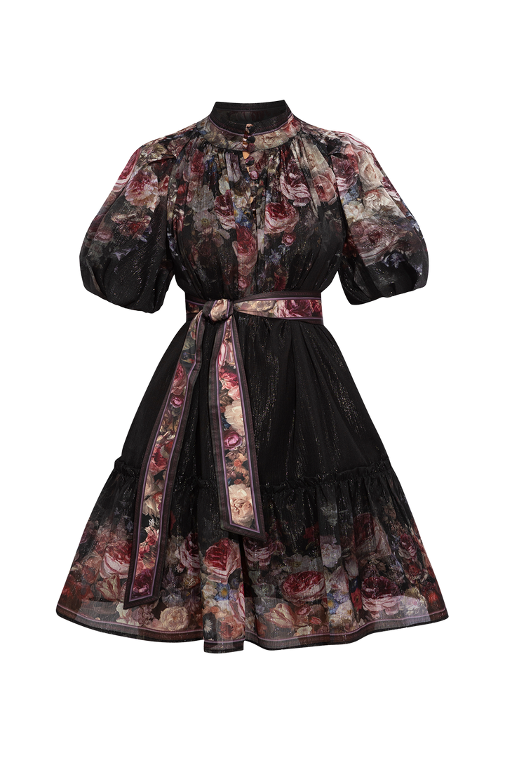 DRESS WITH PUFF SLEEVE - VINTAGE FLOWERS