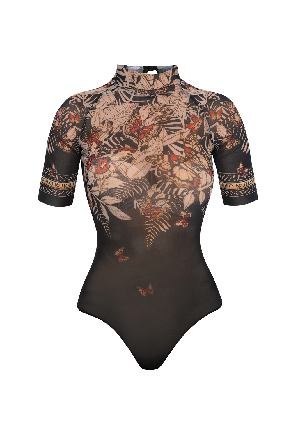 SHORT SLEEVE MESH BODYSUIT - MIDNIGHT BUTTERFLIES JIORO БОДИ С КЪС РЪКАВ ОТ МРЕЖА - MIDNIGHT BUTTERFLIES JIORO
