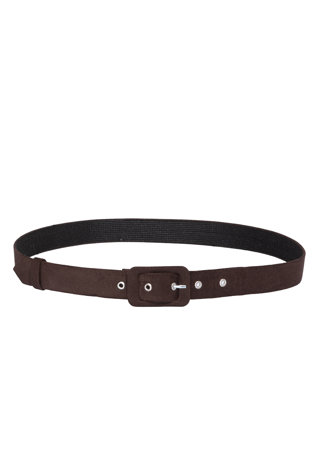 SUEDE-EFFECT BELT IN DARK BROWN - ESSENTIALS JIORO КОЛАН В ТЪМНО КАФЯВО С ВЕЛУРЕН ЕФЕКТ - ESSENTIALS JIORO