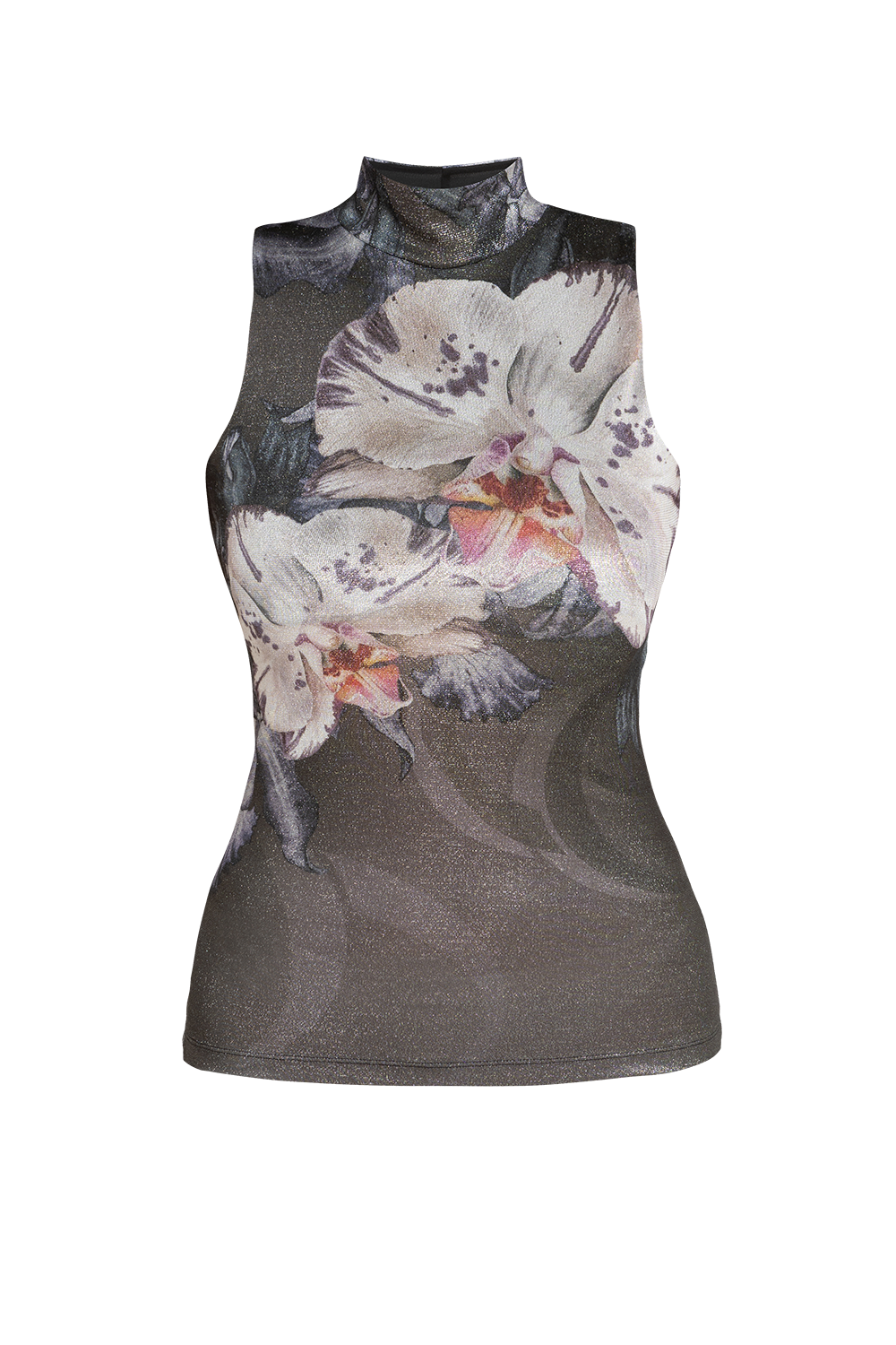 HIGH-NECK LUREX SLEEVELESS TOP - ORCHID ICE JIORO ЛУРЕКС ТОП С ПОЛО ЯКА БЕЗ РЪКАВИ - ORCHID ICE JIORO