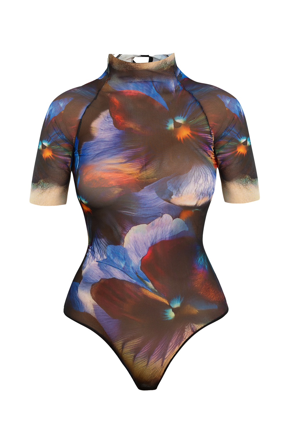 SHORT SLEEVE MESH BODYSUIT - VIOLET