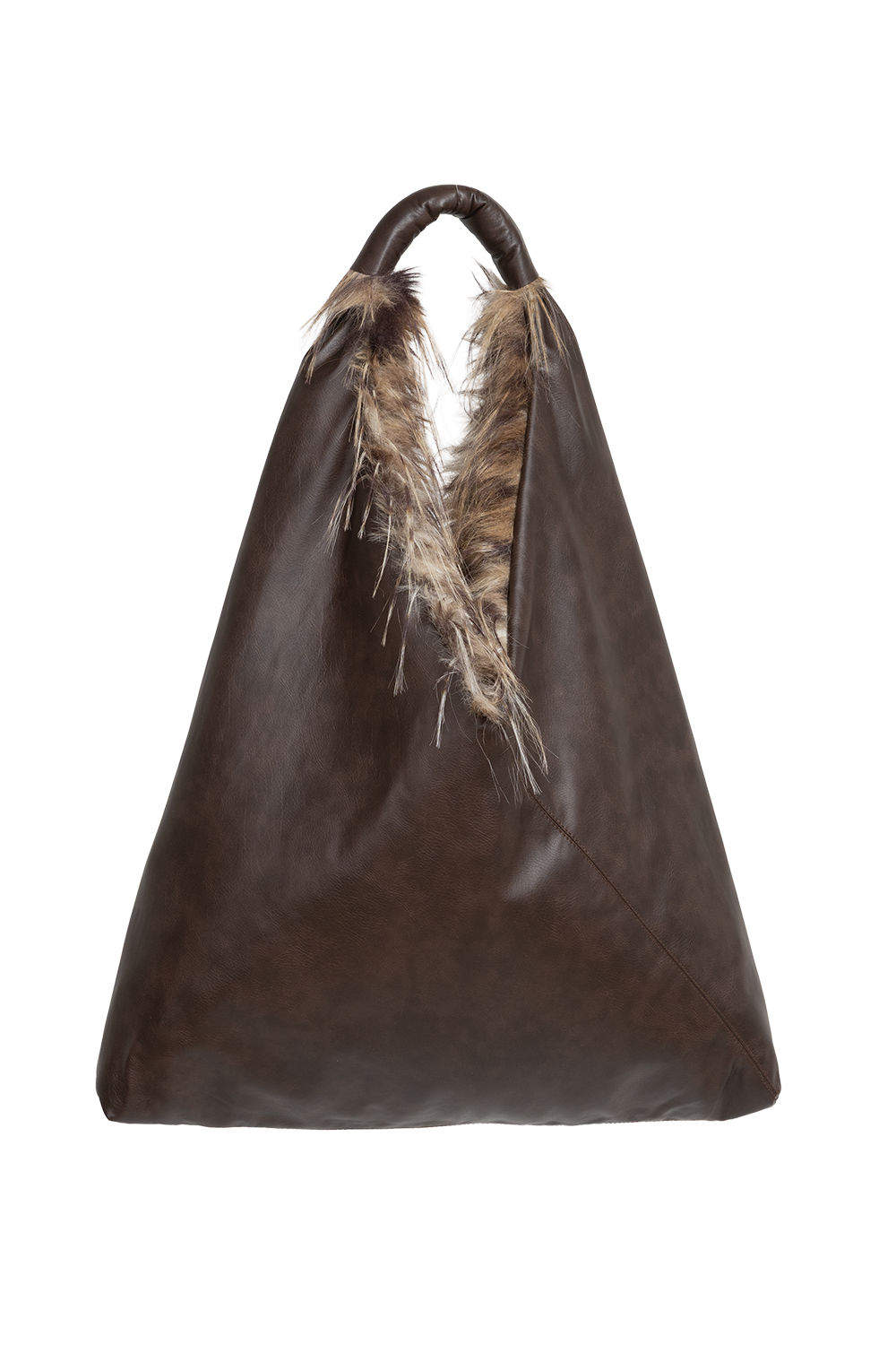 REVERSIBLE SERVAL FAUX FUR AND  LEATHER BAG - ESSENTIALS JIORO ДВУЛИЦЕВА ЧАНТА ОТ ЕКО КОЖА И ИМИТАЦИЯ НА КОЗИНА СЕРВАЛ - ESSENTIALS JIORO