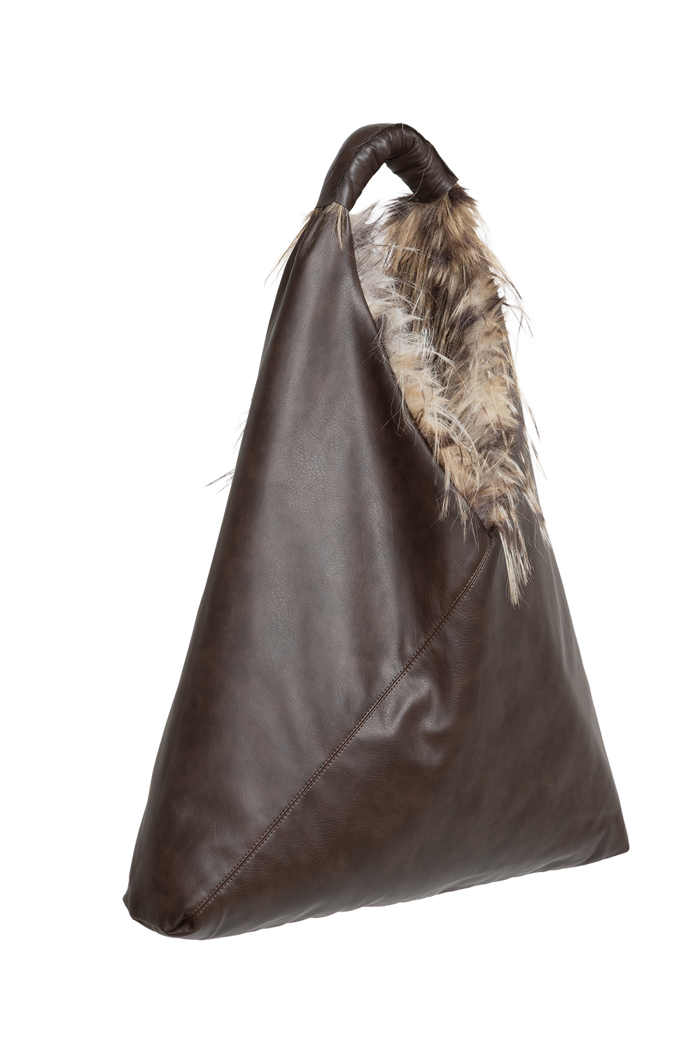 REVERSIBLE SERVAL FAUX FUR AND  LEATHER BAG - ESSENTIALS JIORO ДВУЛИЦЕВА ЧАНТА ОТ ЕКО КОЖА И ИМИТАЦИЯ НА КОЗИНА СЕРВАЛ - ESSENTIALS JIORO