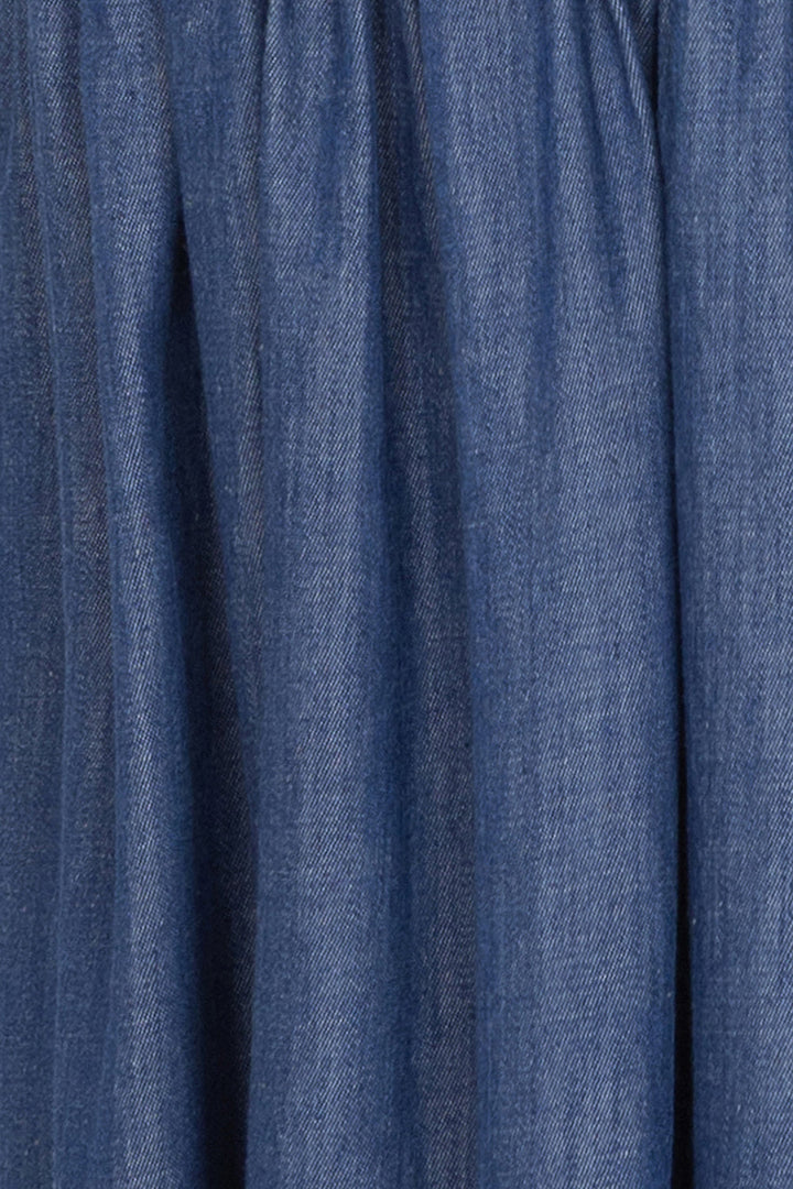 LIGHTWEIGHT DENIM A-LINE SHIRT DRESS - ESSENTIALS JIORO РОКЛЯ ТИП РИЗА ОТ ТЪНЪК ДЕНИМ И ПОДВИЖЕН КОЛАН - ESSENTIALS JIORO