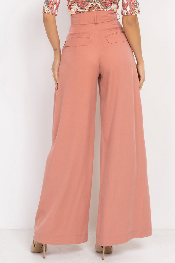 POWDER LOOSE-FIT LYOCELL PANTS WITH PLEATS - ESSENTIALS JIORO СВОБОДЕН ПАНТАЛОН ОТ ЛИОСЕЛ В ЦВЯТ ПУДРА - ESSENTIALS JIORO