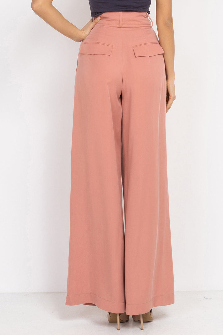 POWDER LOOSE-FIT LYOCELL PANTS WITH PLEATS - ESSENTIALS JIORO СВОБОДЕН ПАНТАЛОН ОТ ЛИОСЕЛ В ЦВЯТ ПУДРА - ESSENTIALS JIORO