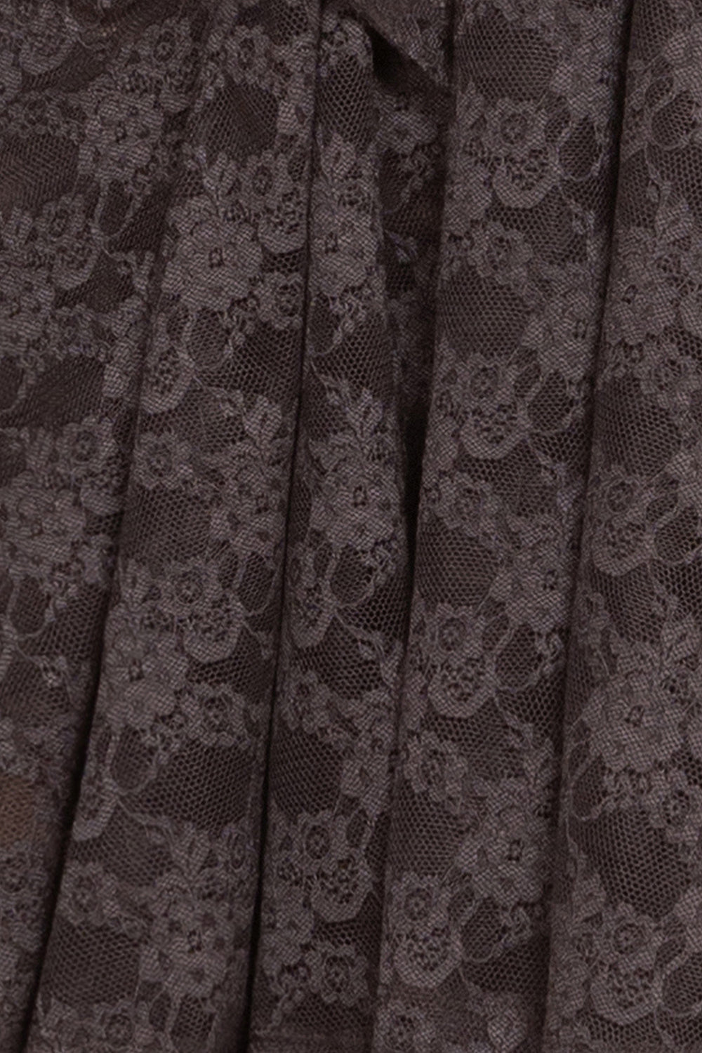 ASYMMETRIC LACE TUNIC WITH GATHERED DETAILS ESPRESSO - ESSENTIALS
