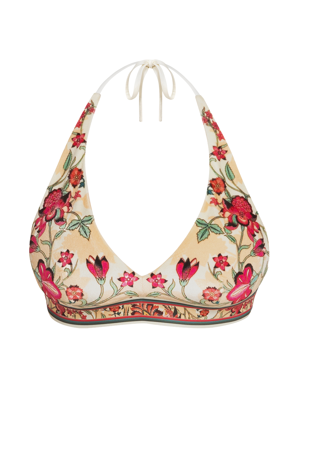 TRIANGLE VELVET TOP - PAISLEY RED