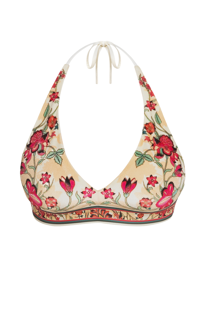 TRIANGLE VELVET TOP - PAISLEY RED