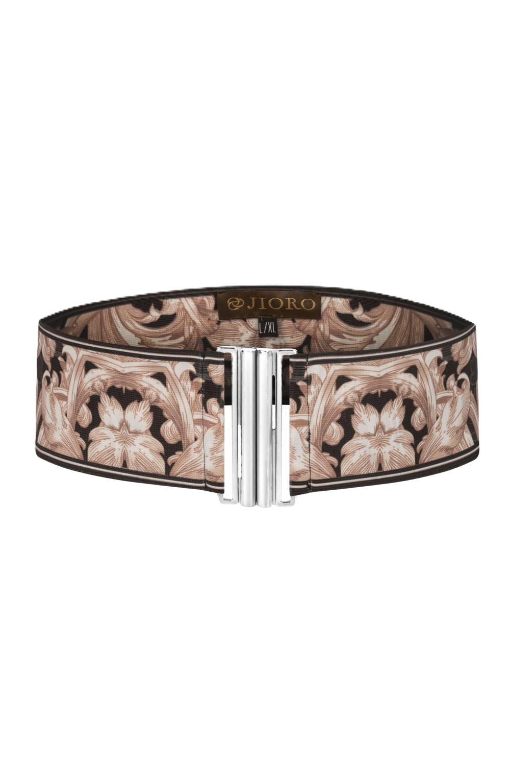 WIDE ELASTIC BELT WITH BUCKLE - BAROQUE PEARL