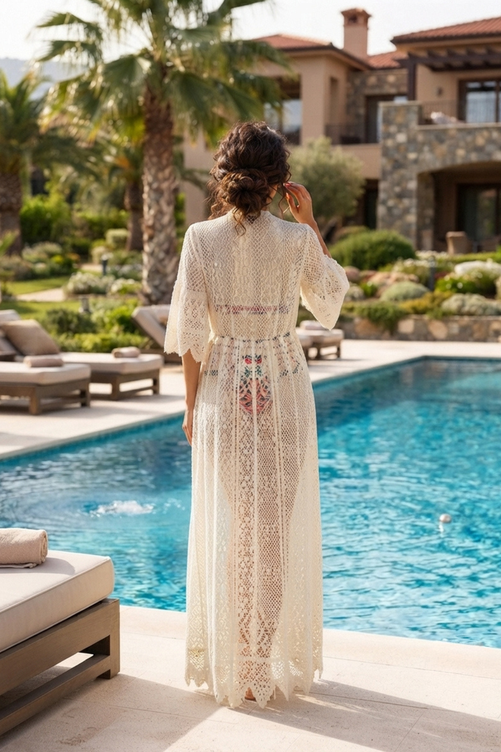 LACE BEACH DRESS-WRAP - ESSENTIALS