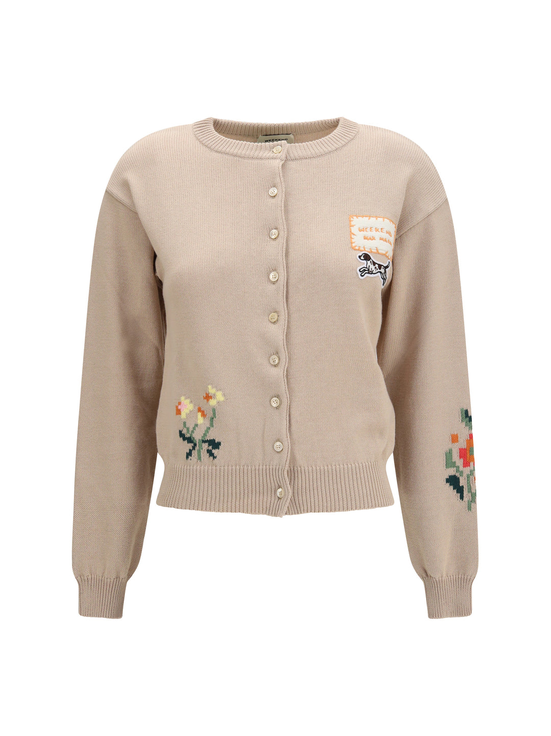 Cotton knit Cardigan with intarsia 1