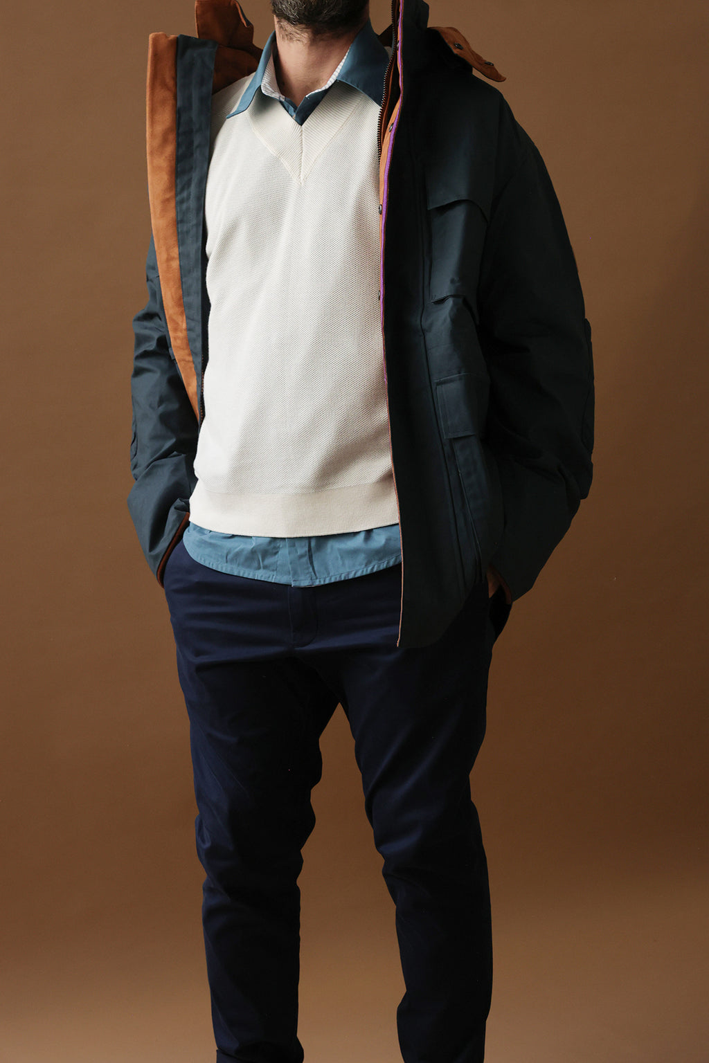 The Organic Cotton Line Shirt — Slate Blue