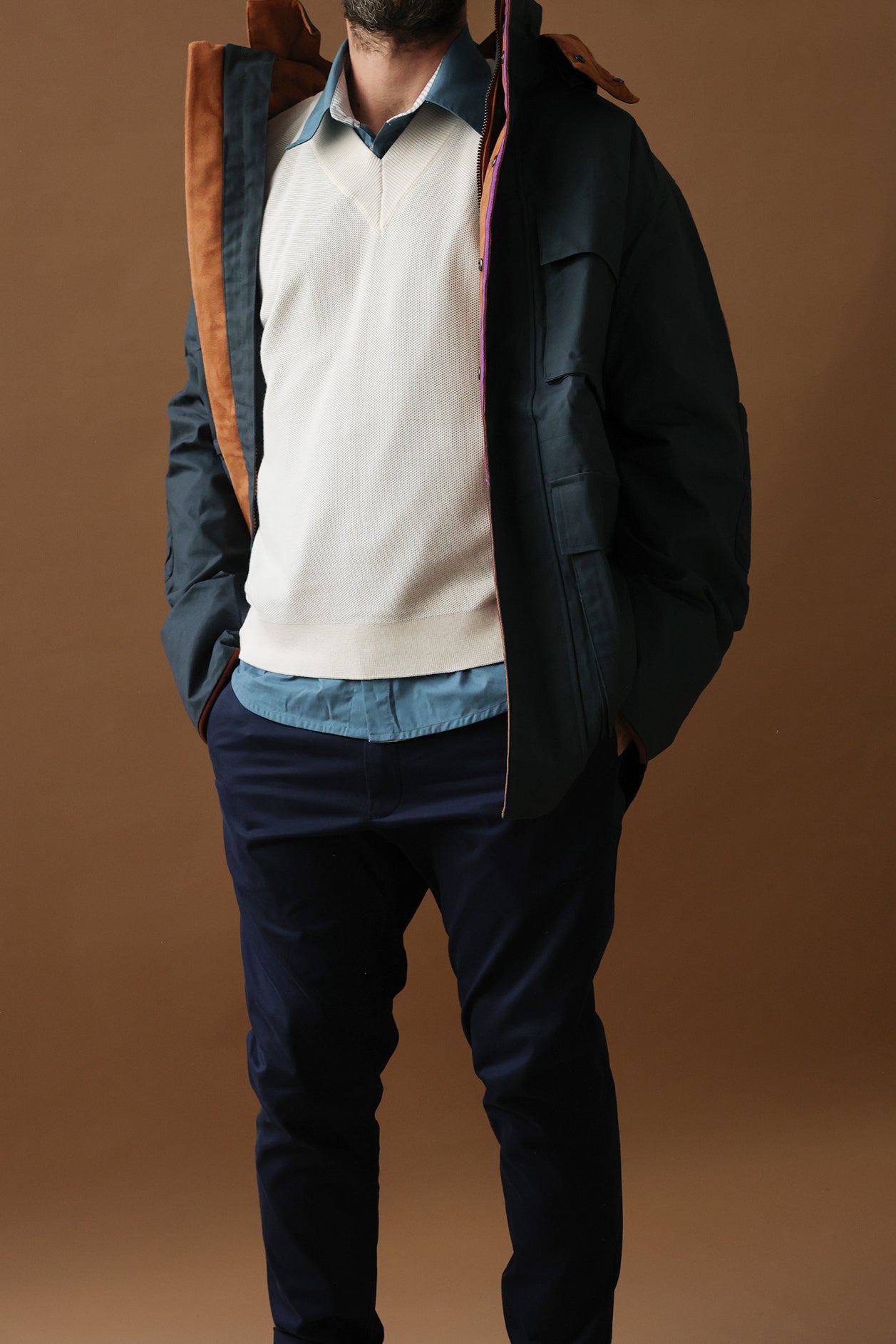 The Organic Cotton Line Shirt — Slate Blue