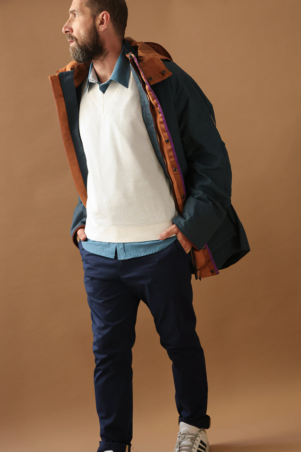 Ivory Frame V-Neck Sweater